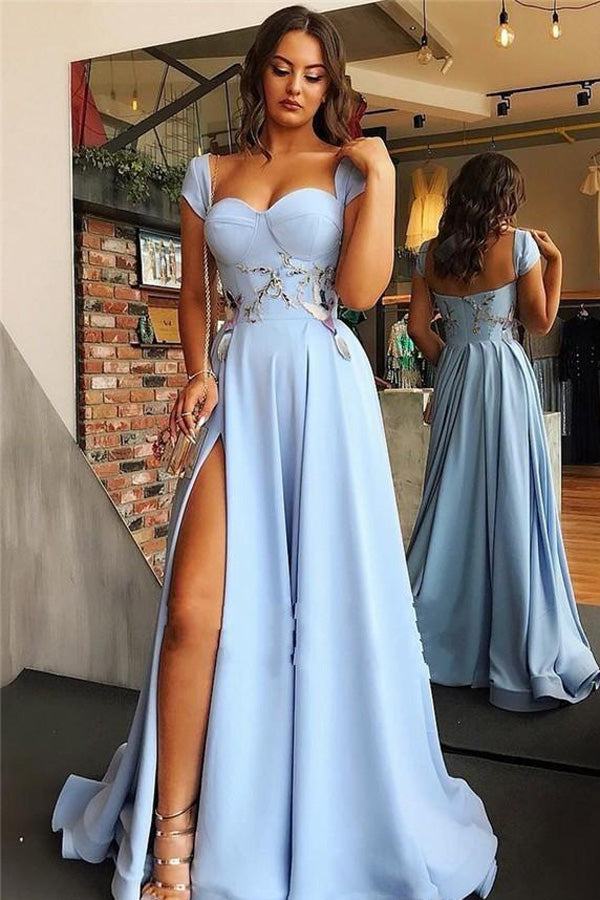 Cheap Satin Sweetheart Neck Prom ...